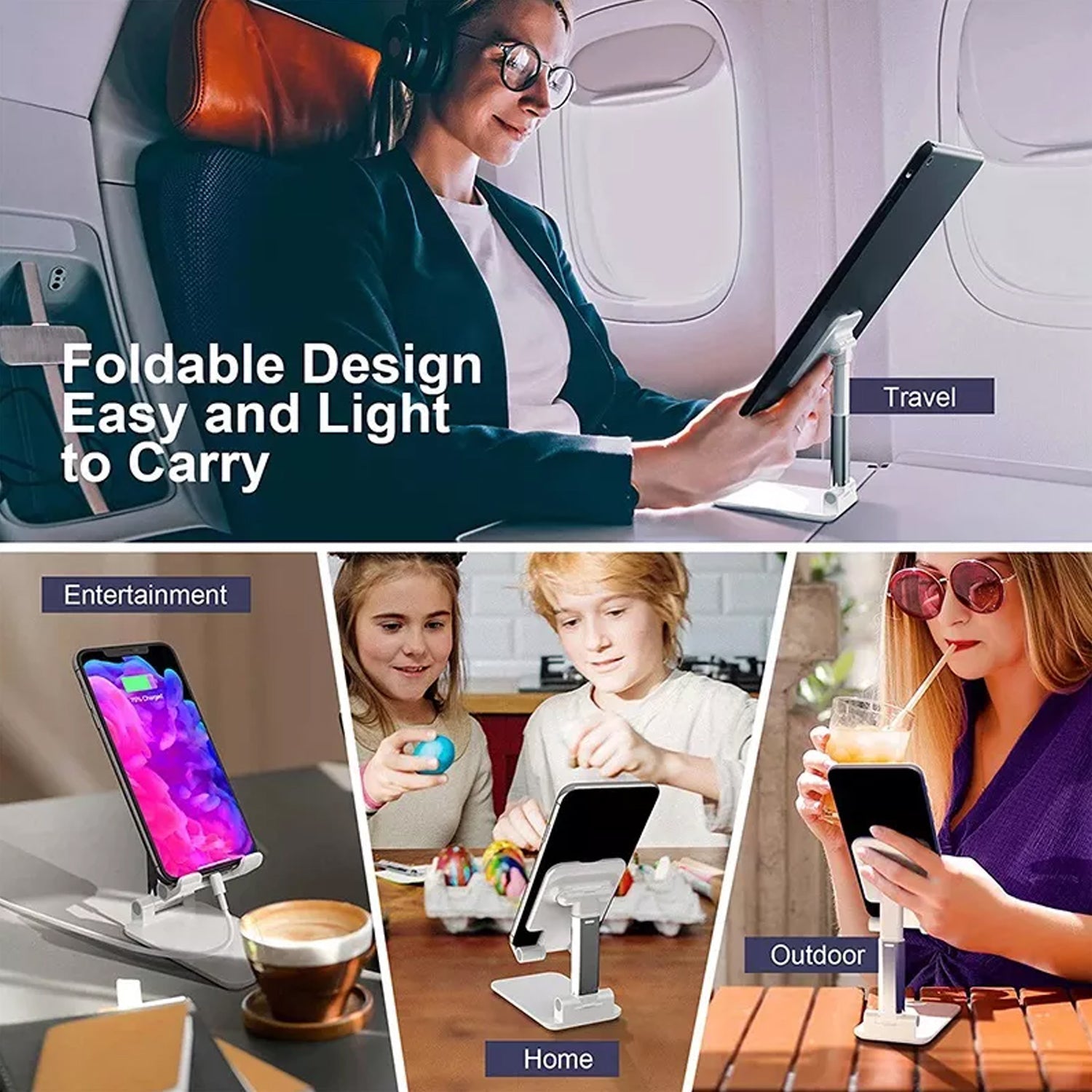 6636 Desktop Cell Phone Stand Phone Holder with mirror Full 3-Way Adjustable Phone Stand for Desk Height + Angles Perfect As Desk Organizers and Accessories. DeoDap 6636 Desktop Cell Phone Stand Phone Holder with mirror Full 3-Way Adjustable Phone Stand for Desk Height + Angles Perfect As Desk Organizers and Accessories. DeoDap